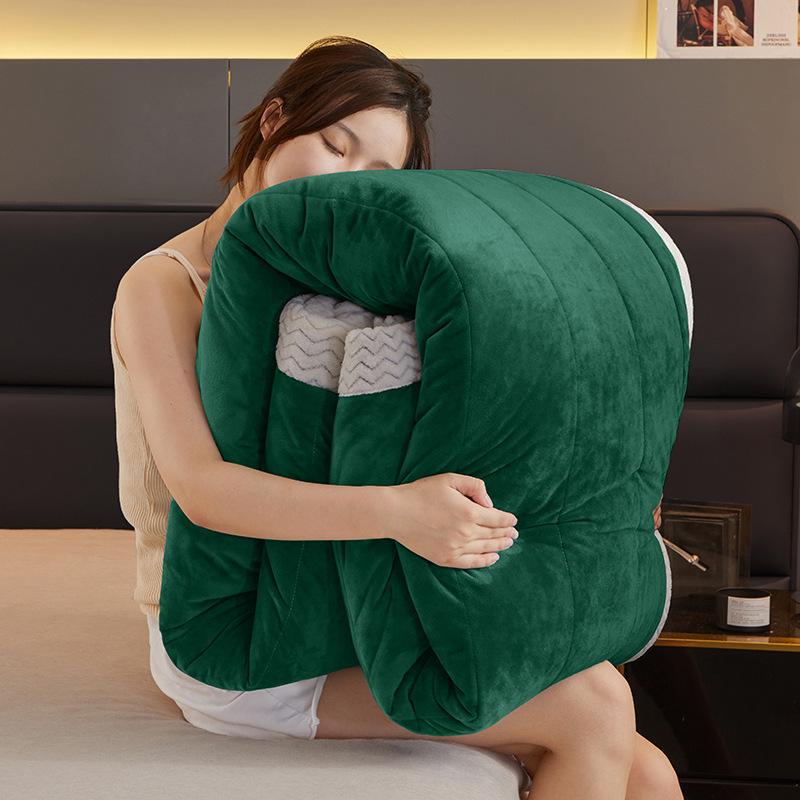 Autumn & Winter Quilt Lamb's Wool Quilt Thickened Soft Warm Blanket for Dormitory Bedding Keep Warm Bed Blankets Camping Double