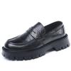 Paris platform derby shoes men's sense of high-end increased casual leather shoes British commuter breathable dress big head loafers
