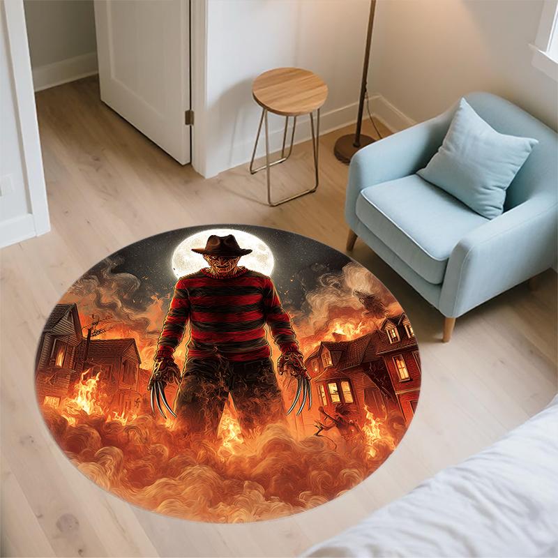 Horror Character pattern round rug,Carpet Rug for Living Room Bedroom Sofa Playroom Decor,Non-slip Floor Mat,Holiday Gifts and Birthday Gifts.
