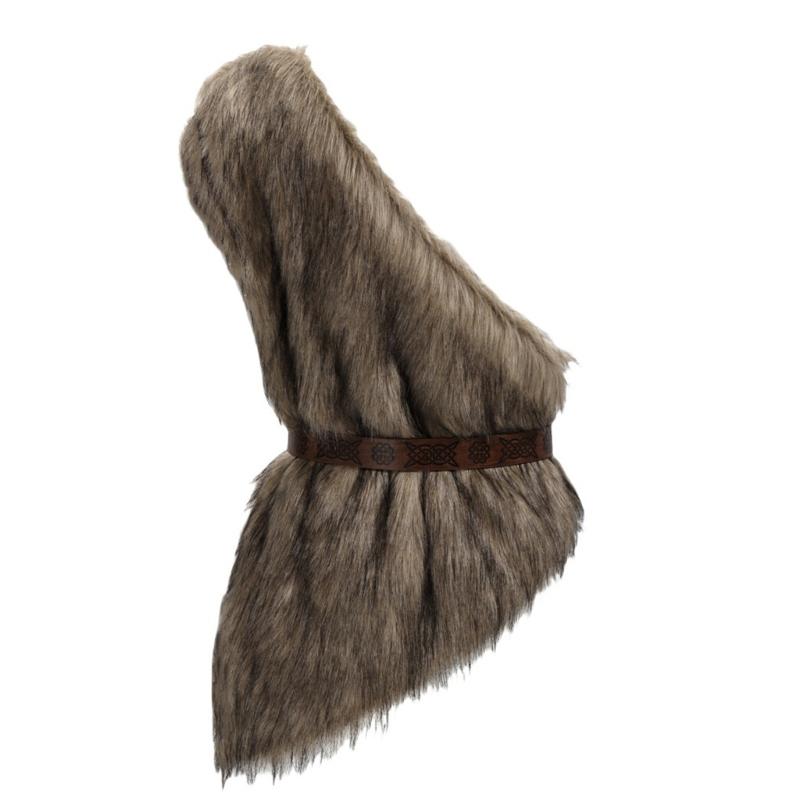 Men Vikinges Vest Medieval Faux Furs Waistcoat Coat Outwear Warriour Renaissances LARP Cosplay Costume for Halloween