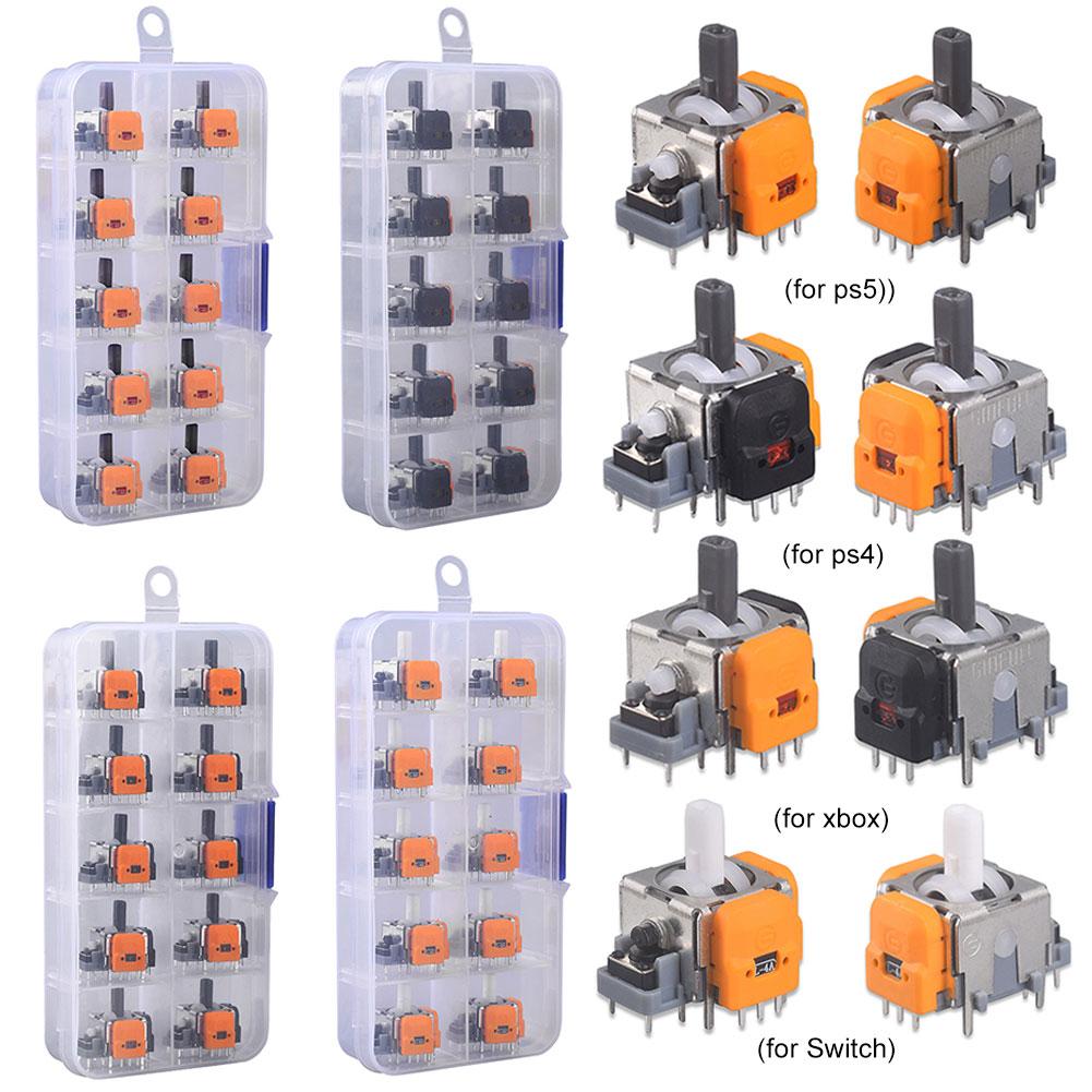 10/2 Stück Hall-Elektromagnetischer Joystick Hohe Präzision Kein Driften Hall-Effekt Daumenstick Joystick Wippmodul für PS4/PS5/Xbox