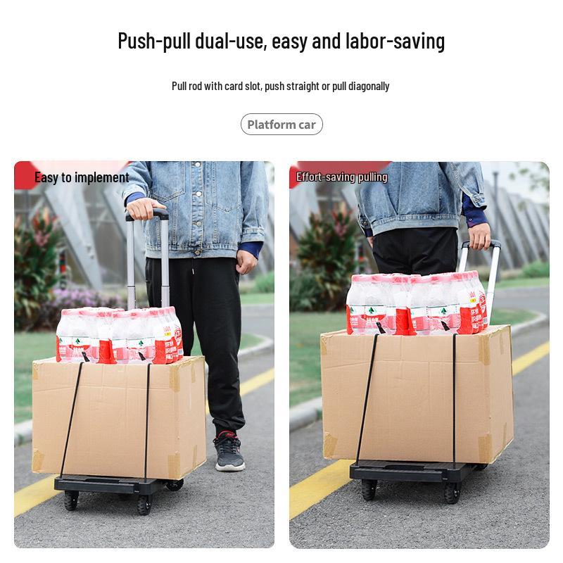 Aluminum Ultralight Foldable Trolley with Telescopic Design and Universal Wheels