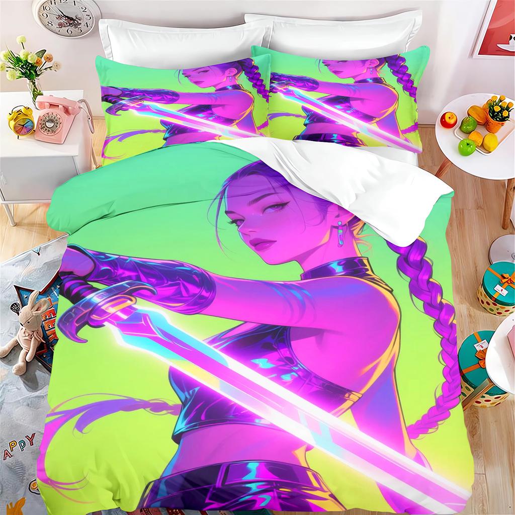 k-pop Anime Home Bedroom Comforte Nordic polyester material suitable for children and adults 3-piece set