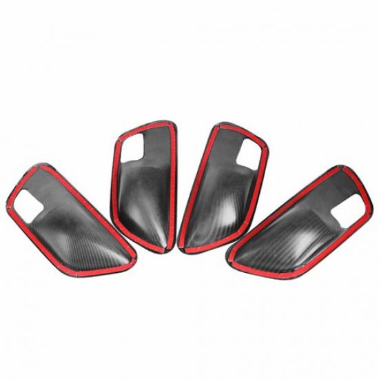 Carbon Fiber Interior Door Handle Bowl Cover Trim For BMW F30 F34 2013-2018