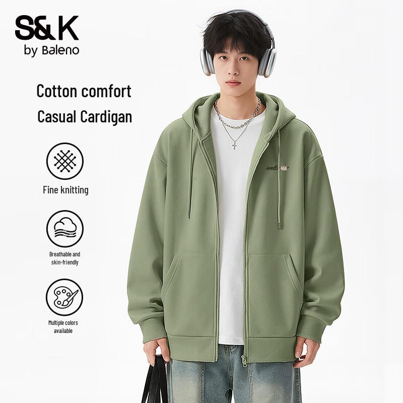 Baleno Men's S&K Series Hooded Zip-Up Sweatshirt Jacket