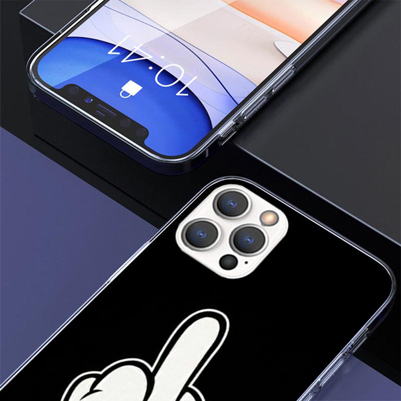 Middle Finger Phone Case For iPhone 17 Air 16 15 Pro Max 14 Plus 13 Mini 12 11 Cover 7 8 SE Silicone Shell Print Fundas 17 Air 1