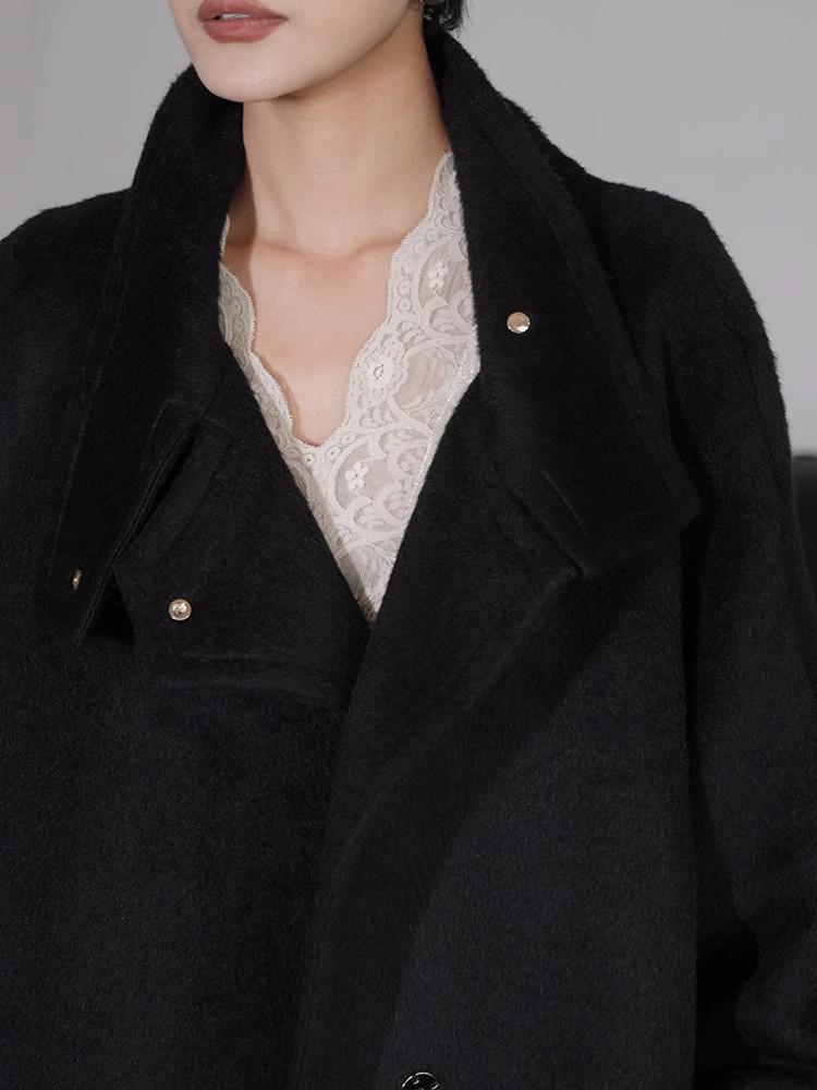 Women's V-Neck Lace Trim Layered Top - Autumn, Spring, Winter - Faux Fur & Velvet, Elegant & Unique.
