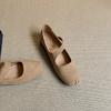 French Small Fragrant Style Square Head Pig Nose Shallow Mouth Flat Bottom Diagonal Word with Ballet Single Shoes Women's Autumn Mary Jane Shoes
