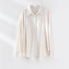 Early autumn new Lyocell Tencel linen cotton lapel long-sleeved shirt fashionable loose casual versatile shirt women