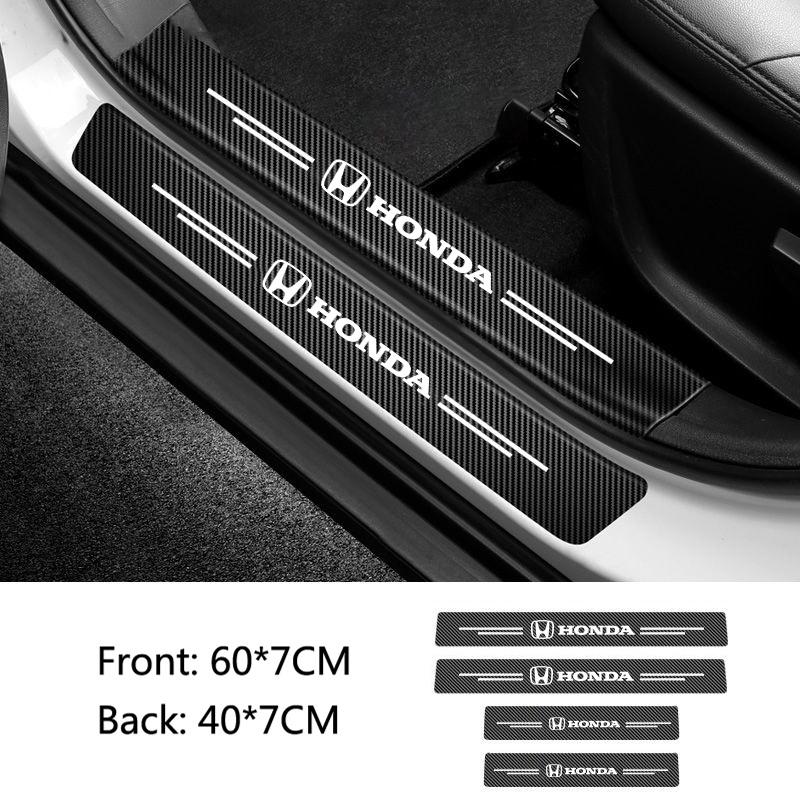 

For Honda Jazz Fit Avancier Crv Accord Pilot City Prelude Mugen Power XR-V Car Door Sill Threshold Stickers Protector Strips