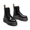 Leder dicke Sohle Loch Martin Stiefel Damen High-Top Seitenreißverschluss Britische Kurzstiefel Muffin-Sohle Schnürung Damenstiefel
