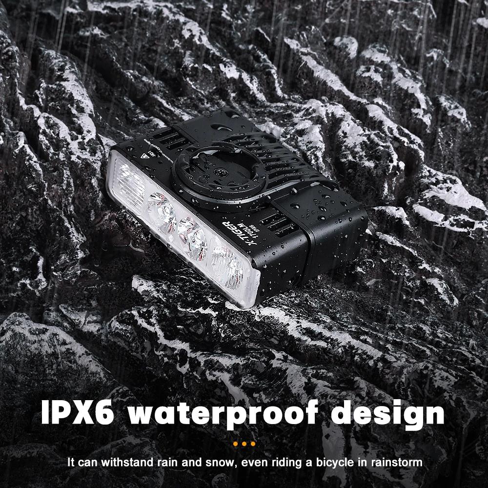 X-TIGER Bike Lights 2800LM IPX6 Waterproof Bike Headlight Night Riding Compatible with Garmin/GoPro Mount Bicycle Front Light 7