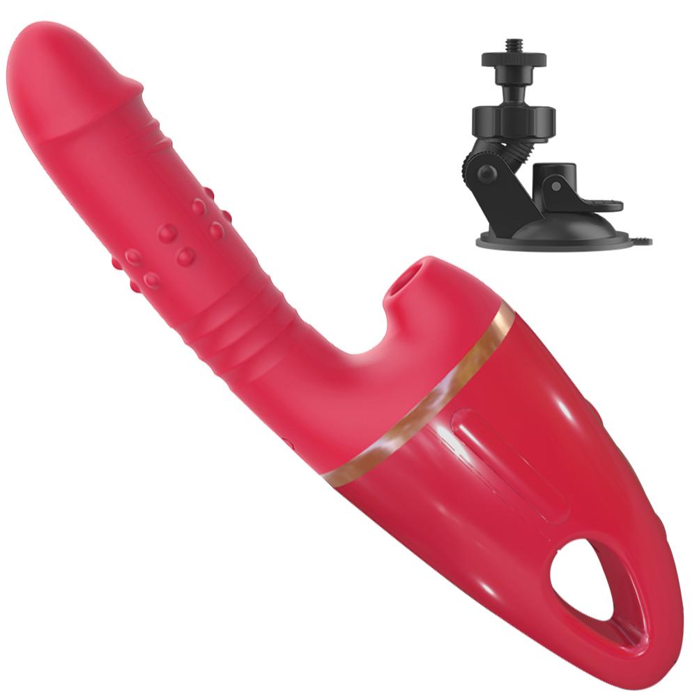 Automatic Telescoping Dildo Sex Machine With Suction Cup Powerful Sucking Vibrator  Nipple Clitoris Stimulator Sex Toy for Women