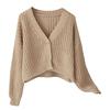 Women Casual Fashion Knitting V-Neck Tops Long Sleeve Warm Lazy Wind Sweater