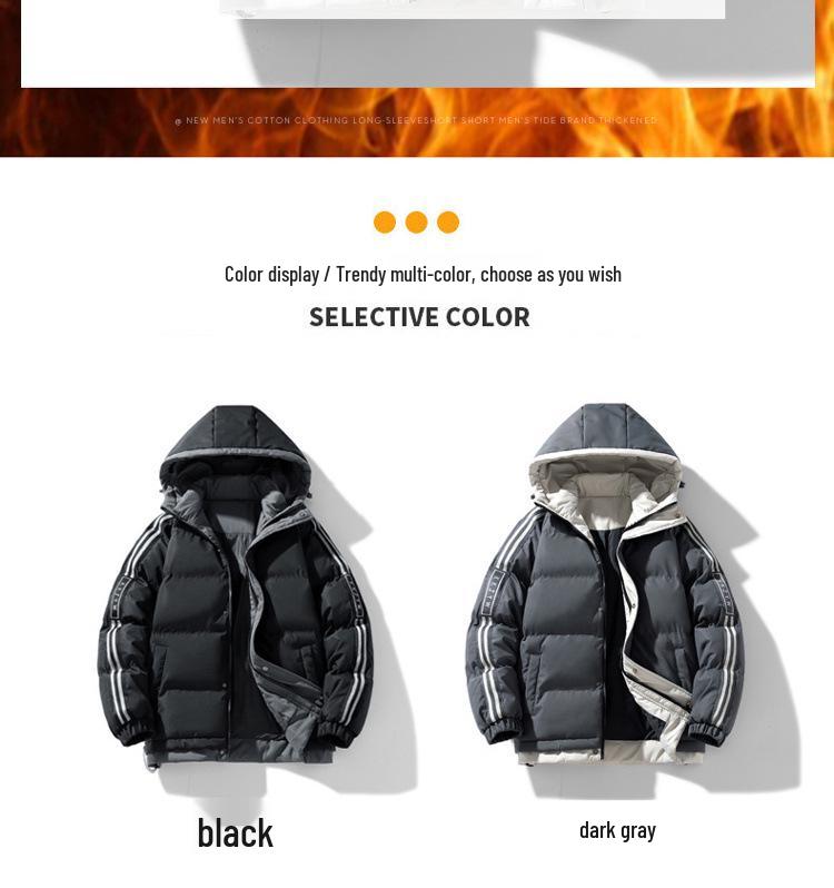 Men's Thick Hooded Casual Winter Cotton Jacket