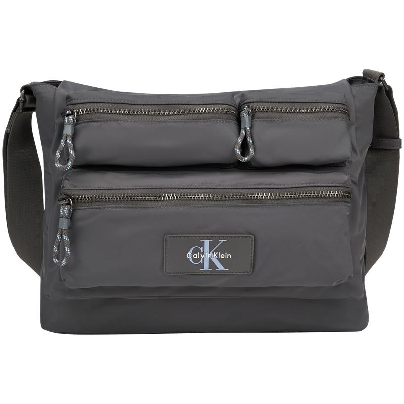 

Calvin Klein Casual Commuter Flap Messenger Fabric Crossbody Bag Men Bags Granite-Gray 4G3147G-PCG Basic Set (Bag)