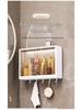 Wall-Mounted Punch-Free Bathroom Storage Rack with Dustproof Box for Washstand & Toilet