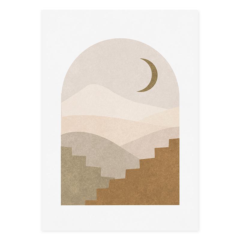 Abstract Boho Mountain Face Line Geometry Wall Art Picture Minimalist Canvas Painting Print Poster ForLiving Room Interior Decor