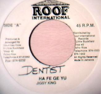 

7-дюймовая пластинка JIGSY KING - Ha Fe Ge Yu НЕТ Roof Internatio 1992 Ямайка Регги, Ска и Даб Б/У