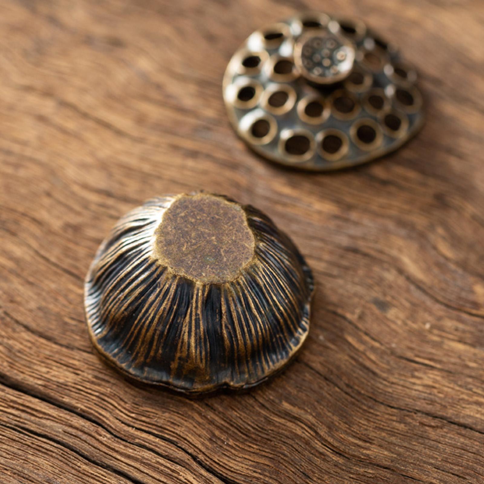 

Creative Metal Lotus Flower Incense Burner Vertical Lotus Cone Ash Catcher Indoor Aromatherapy Home Desktop Accessories CN