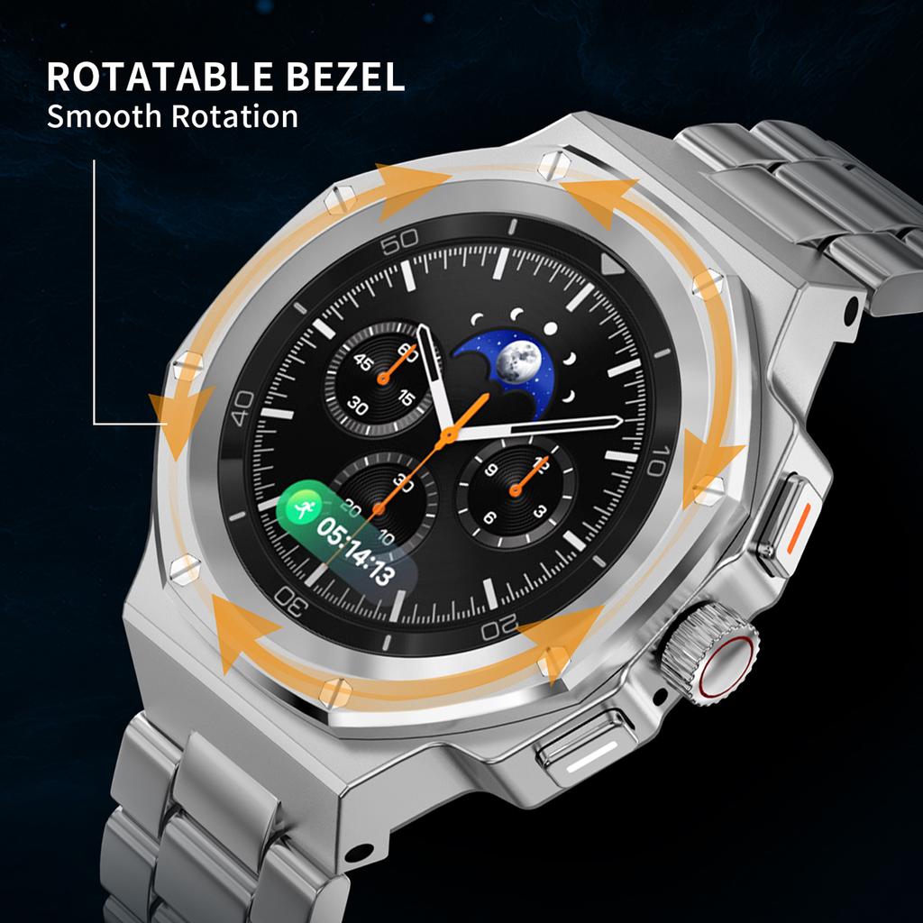 Zestaw Luksusowej Modyfikacji Do Samsung Watch 8 40mm 44mm Metalowa Koperta+Gumowy Pasek Do Watch 8 Classic 46mm Zestaw do Przeróbki Akcesoria