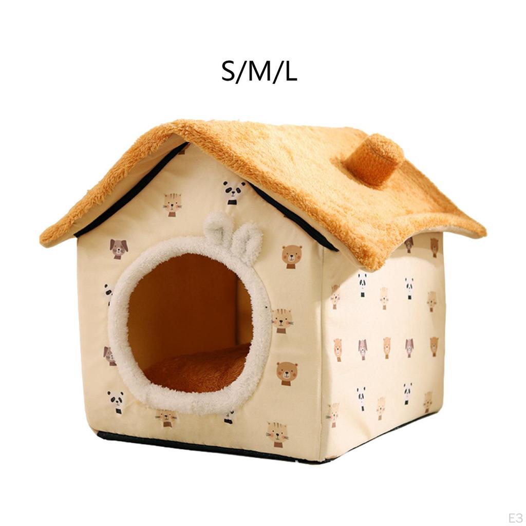 Cat Bed Cave for Indoor Use, Removable Zipper Design Pets