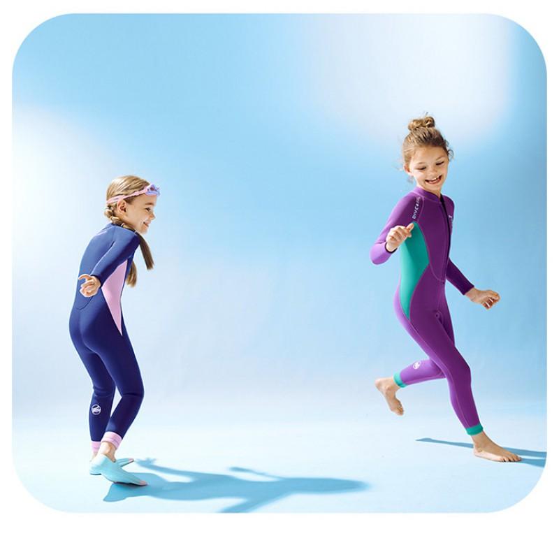 Children's Diving Suit 2.5MM One-piece Thermal Girls Swimming Snorkeling Surfing Swimsuit