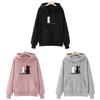 Cozy Girl Hoodie Sweatshirt With Printed Design For Autumn Winter Casual Wear