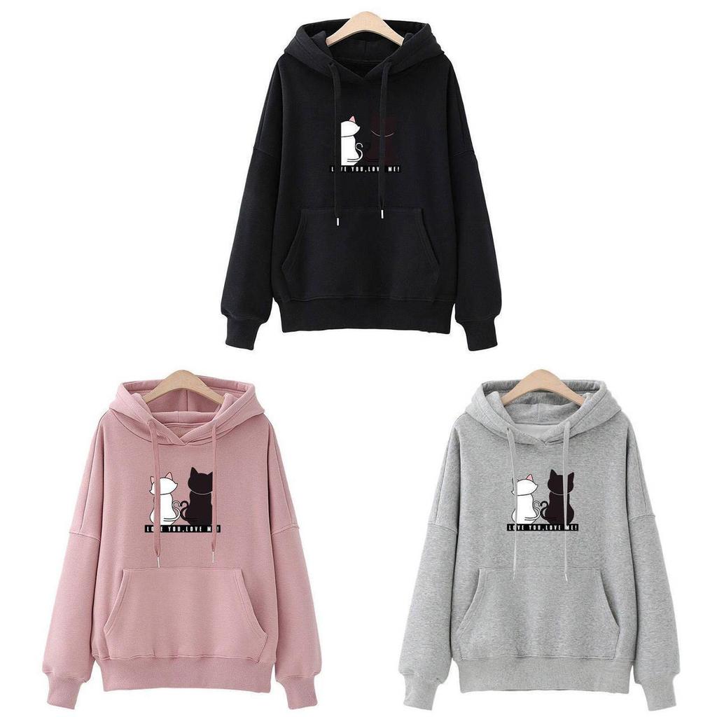 Cozy Girl Hoodie Sweatshirt With Printed Design For Autumn Winter Casual Wear