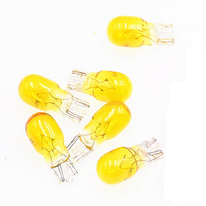 100Pcs/Box T13 Halogen Lamp Clear Glass Warm White Amber 10W Car Interior Light Clearance Light Automotive Halogen Light Bulbs
