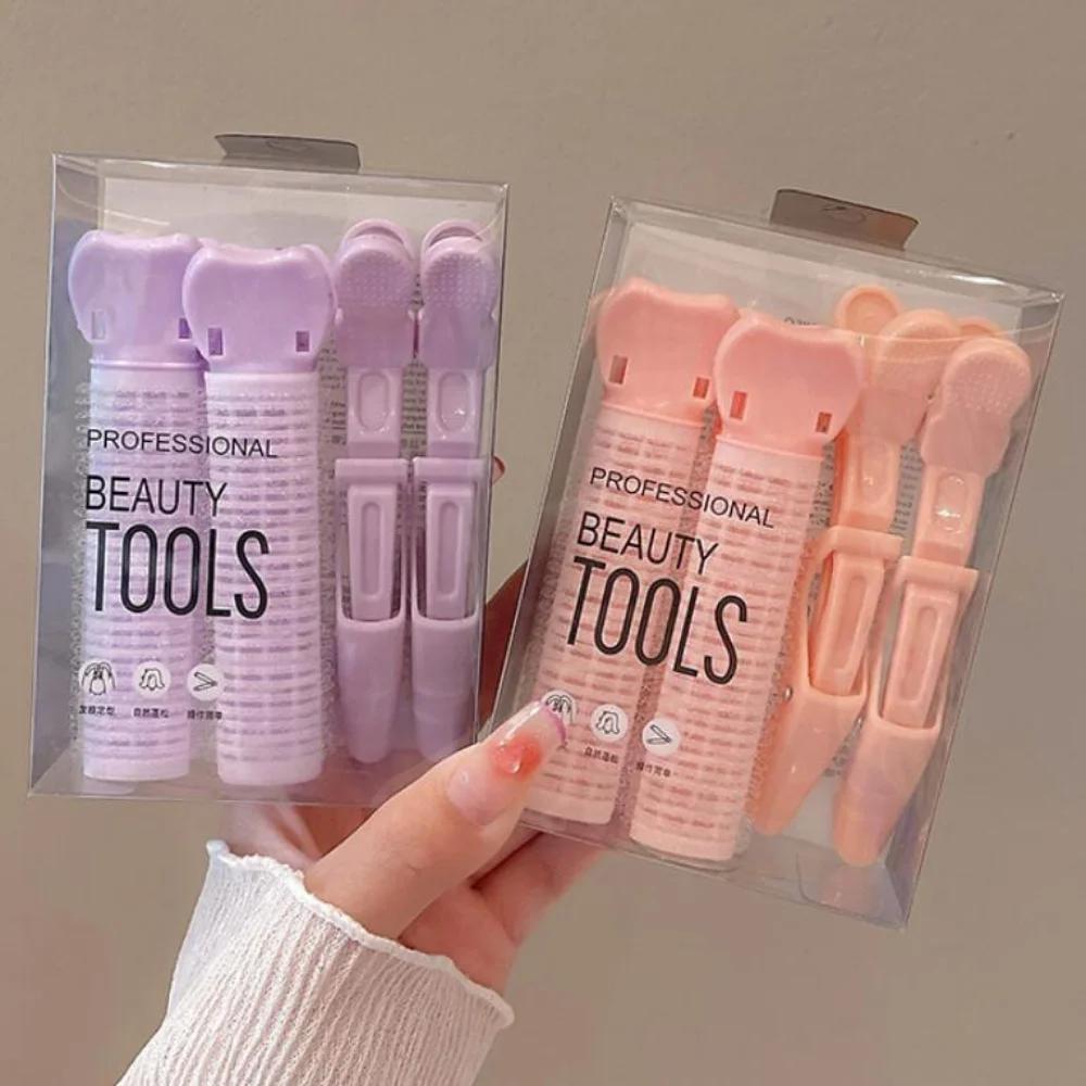 4pcs Lazy Hair Curlers Heatless Curls No Heat Hair Rollers Alligator Hair Clip Sleeping Hair Root Fluffy Clip Hair Styling Tools