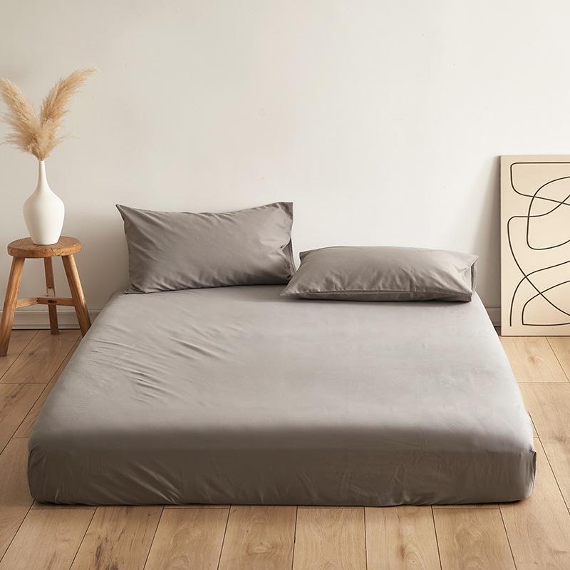 80s-Inspired Brushed Cotton Fitted Sheet & Solid Duvet Cover - Single, Autumn/Winter