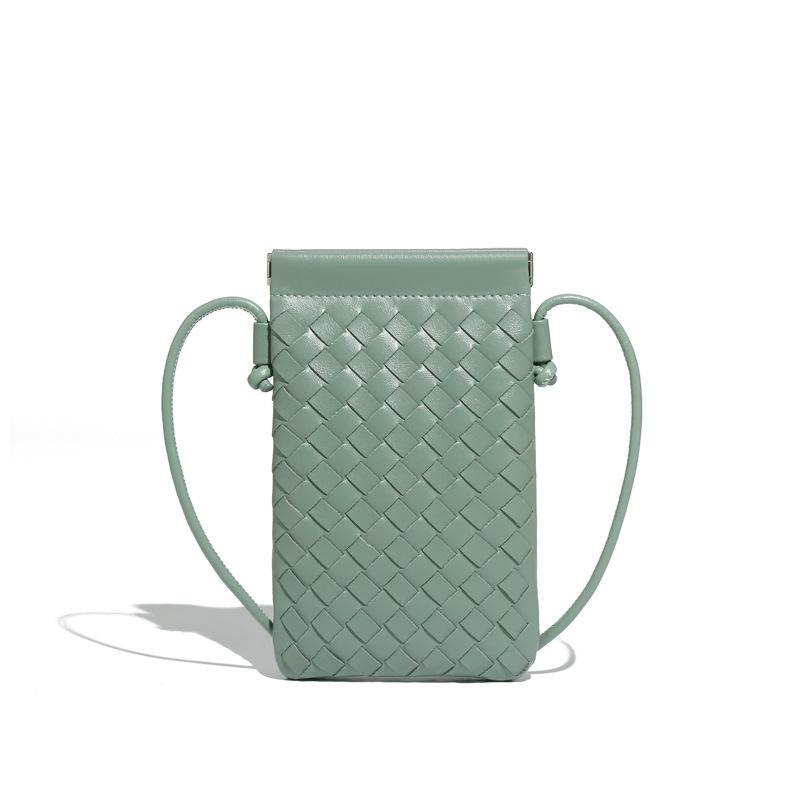 Borsa a Spalla Retro per Cellulare Intrecciata a Mano Moda Stile Casual Pochette da Donna