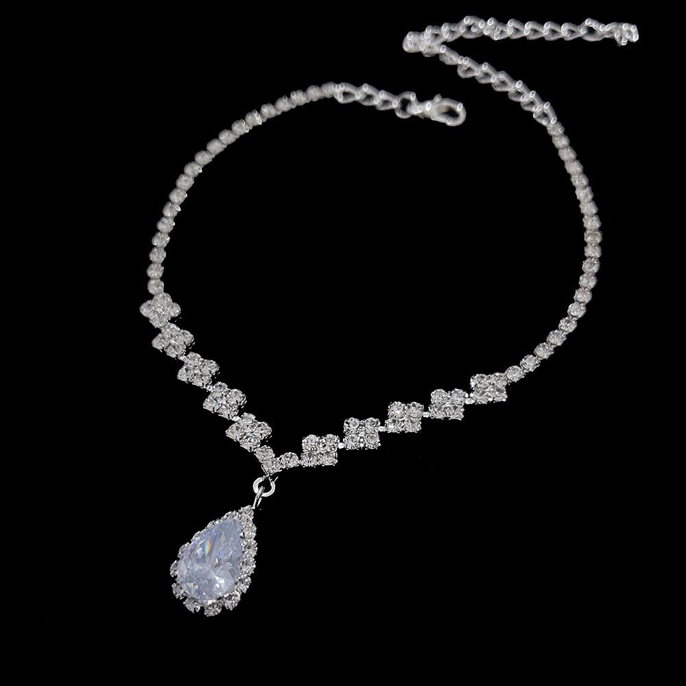 Fashion Personality Full Diamond Love Beach Anklet, Electroplated Heart-shaped Light Luxury Inlaid Rhinestone Water Drop Foot Jewelry