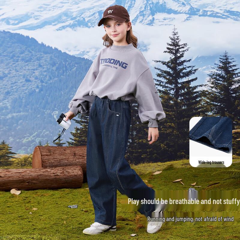 Disney Girls' 2025 Spring/Autumn Straight-Leg Soft Jeans