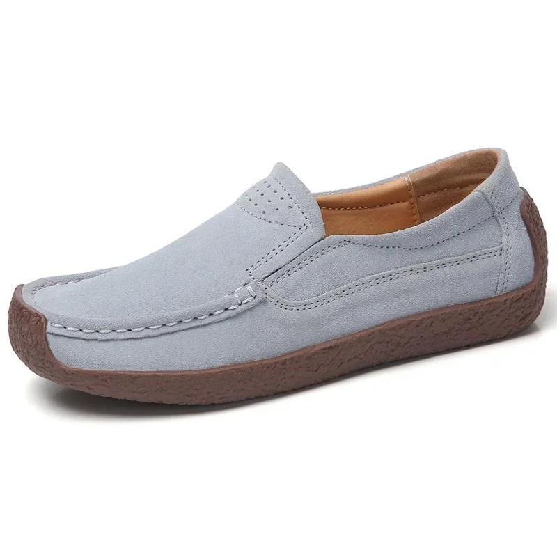 

Женская повседневная обувь из коровьей замши, женские мокасины, женские офисные мокасины, мокасины для вождения, туфли на плоской подошве для мам и медсестер, Zapatos De Mujer 42