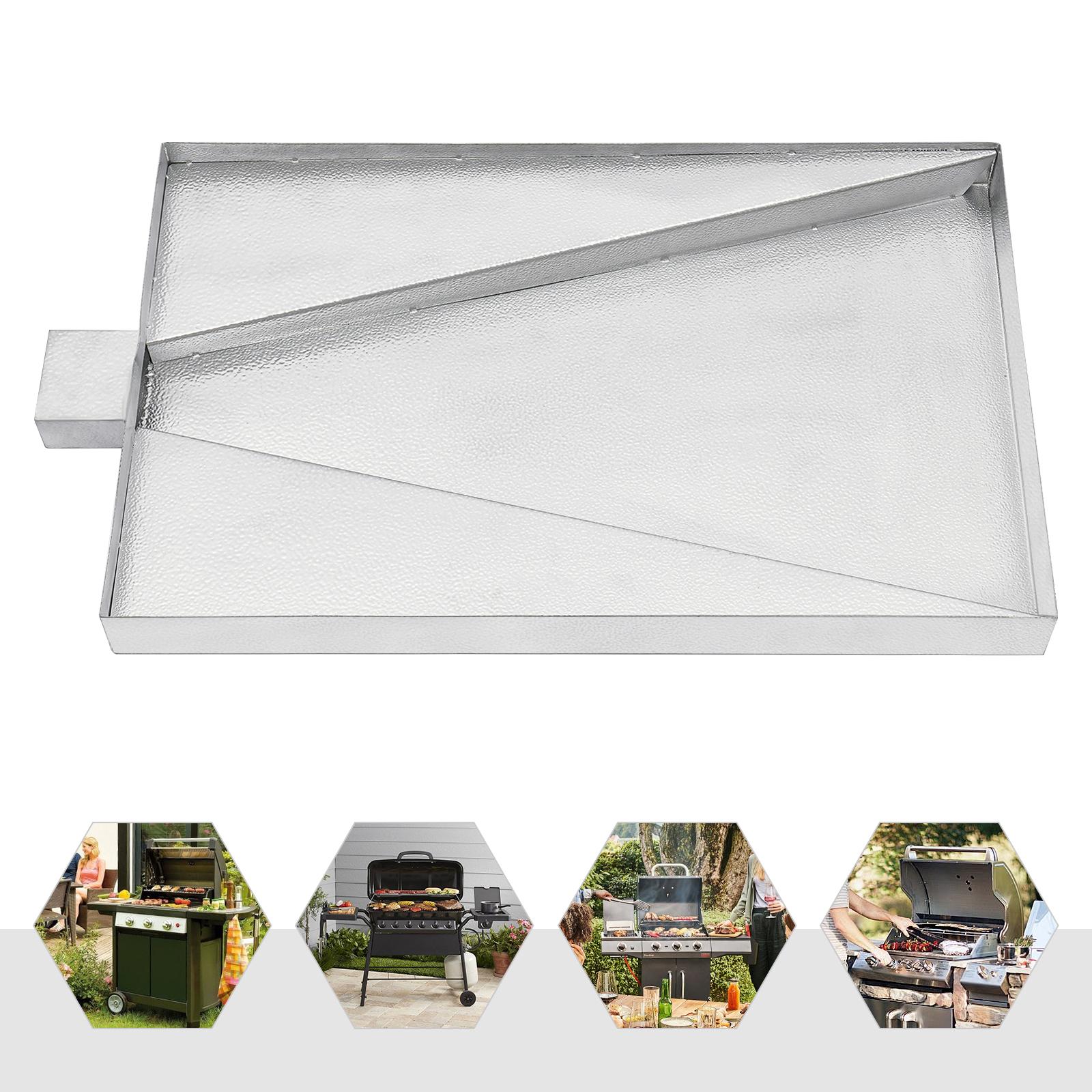 

Silver Stainless Steel Grease Drip Tray,Rectangular Grill Accessories Drip Pan 49.53*31.45cm for Most Types of Grills серебряный