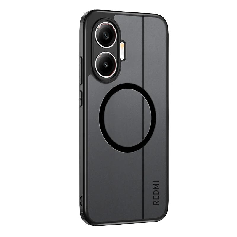 For Magsafe Magnetic Matte PC Phone Case For Xiaomi POCO F7 Wireless Charging Adsorption Cover For Xiaomi Redmi Turbo 4 Pro