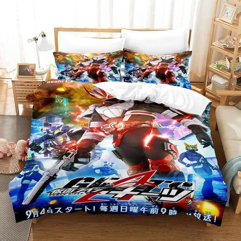 

Cozy Modern Single Twin Full Queen King Kamen Rider Geats Size Bed Adult Kid Bedroom Sets 3D Anime Quilt Comforter (quilt)-EU Single(135*200cm)3pcs