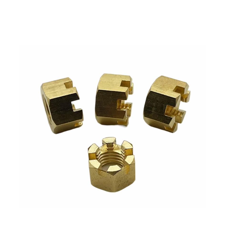 M6-M16 Brass Slotted Nut Standard Fine Tooth Copper Slotted Castle Fastener Nut
