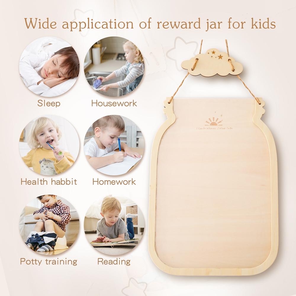 Baby Montessori Toys Kids Wooden Reward Jar Personalized Educational Accessories Reward Record Bottle Star Doughnut Slices Gift