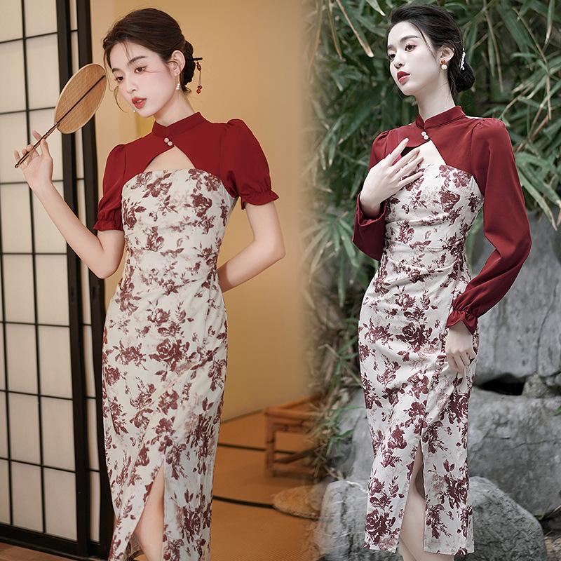 

Новое улучшенное облегающее платье Qipao Court в китайском стиле в стиле ретро