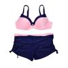New Plus Size Swimwear Women Swimsuit Two Pieces Tankini Push Up Bathing Suit Tankinis With Shorts Womens Swim Suits Trunk