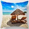 Home Decor Seahorse  Beach Scenes Decorative Pillow Covers Pattern Cushion Cover Suitable for Sofa Bedroom Car Pillow Cover