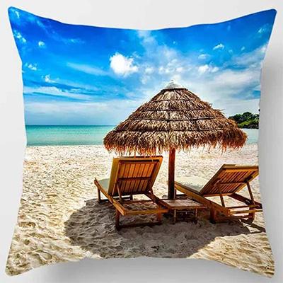 Home Decor Seahorse  Beach Scenes Decorative Pillow Covers Pattern Cushion Cover Suitable for Sofa Bedroom Car Pillow Cover