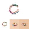 Fashion Geometric Earrings With Colorful Rhinestones Alloy Plated Jewelry