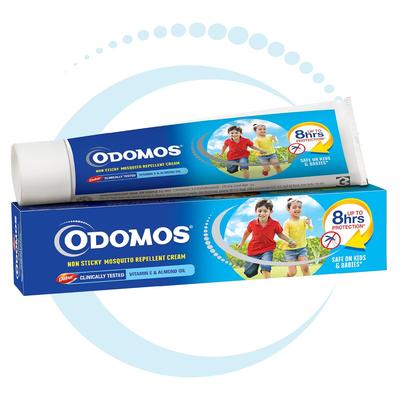 Odomos Nichtklebende Mückenschutzcreme mit Vitamin E und Mandelöl, 100g