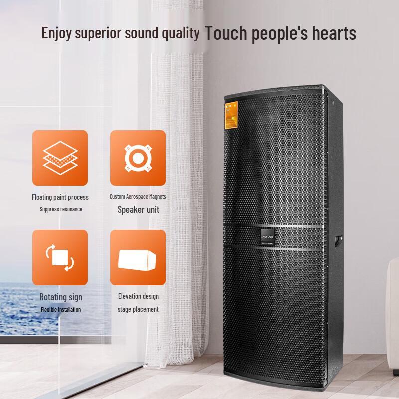 SANSUI KF215 Professional Dual 15-inch KTV Speaker Set CN plug (adapter included)