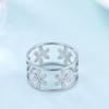 Stainless steel fashion women's hollow ring Lotus elegant romantic high quality design jewelry Valentine's Day anniversary gift