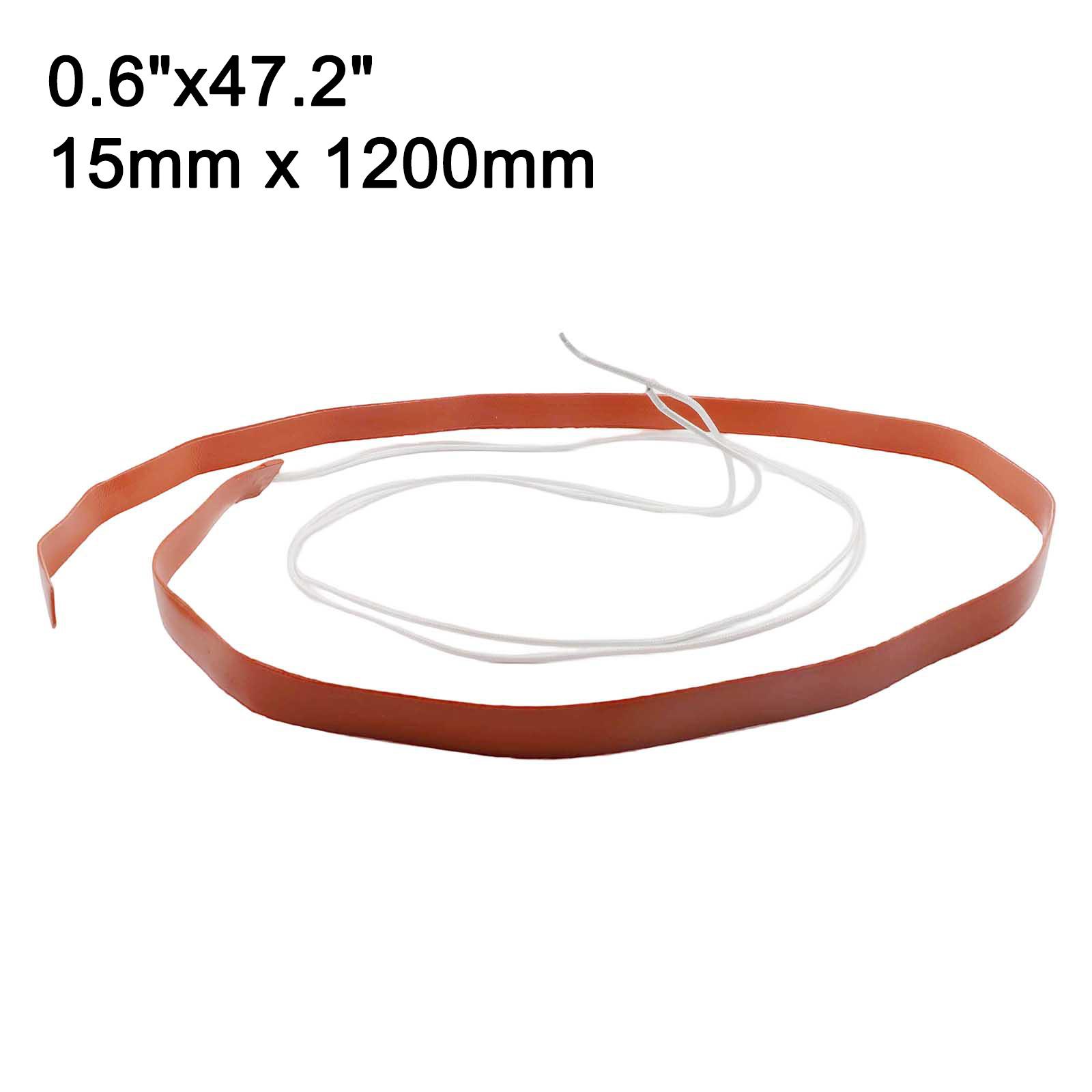 Flexible Silicone Heating Pad Automotive Heating 15*1200mm 24V Flexible Heater Detachable Power Cord Flexible Heater China Mainland